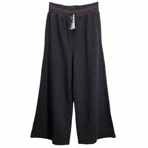 NWT | Soluna Sunset Gray Smocked Rainbow Waist Wide Leg Boho Pants | Medium